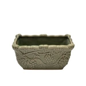 Vintage Holsey MCM Pottery Green Grapevine Planter for Succulents